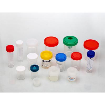 China Hospital Plastic Disposable Urine Sample Cup Stool Specimen Container 20 30 50 60 80 120Ml for sale