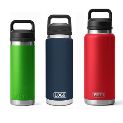 China 18oz 26oz 36oz 64oz Sport Water Bottle Stocked Vacuum Insulated Stainless Steel With Breath Cap YETIRambler for sale