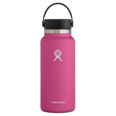 China 32oz 40oz Wide Mouth Straw Lid Stainless Steel Water Bottle HydroFlask Stocked Vacuum Insulated Dishwasher Safe BPA Non-Toxi Free for sale