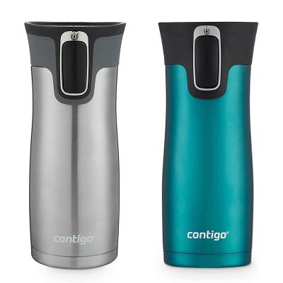 China 16oz 20oz Contigo Stocked Western Buckle Stainless Steel Vacuum-Insulated Travel Mug with Spill-Proof Lid Keeps Drinks Hot for Up to 5 Hours for sale