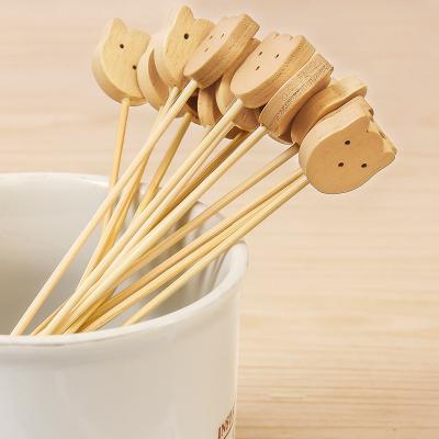 China Wholesale Colorful Candy Meat Bamboo Disposable Skewers Sticks Knotted Decorative Easily Cleaned Barbecue Tools for sale