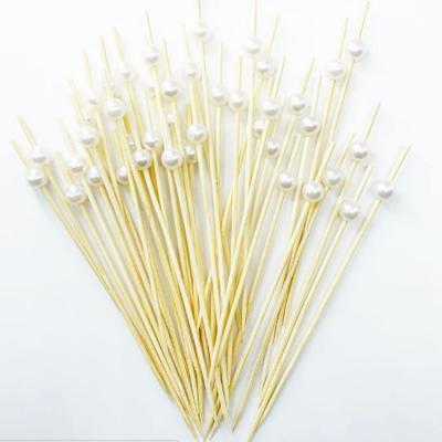 China High Quality Decorative Floral Heart Twist Food Stick Finger Pick Cake Fruit Bamboo Easily Cleaned Bamboo Skewer for sale