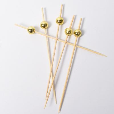 China Read Easily Cleaned To Board Food Grade Disposable Pearl Bamboo Skewers Pick Sticks for sale