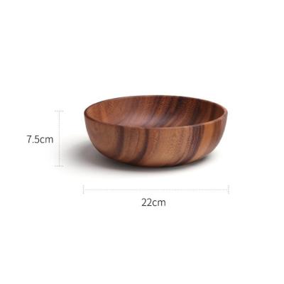 China Kitchen Disposable Acacia Dough Salad Bowl Coconut Style Wooden Bowl With Spoon Wholesale for sale