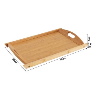 China Wholesale Home Hotel Restaurant Custom Bamboo Wood Round Acacia Rectangular Floating Serving Trays Set With Handles for sale