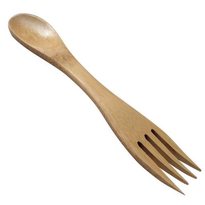 China Disposable up to date purchase all in one Spork Mini Wooden Bamboo Spoon and reusable fork set camping spork for sale