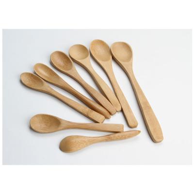 China Food Grade Disposable Mini Small Bamboo Wooden Tea Reusable Honey Dinning Spoon Kitchenware for sale