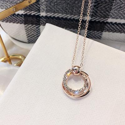 China Cappa Fashion Ethnic Wholesale Diamond Necklace Plated Gold Diamond Necklace Jewelry Circular Necklace for sale