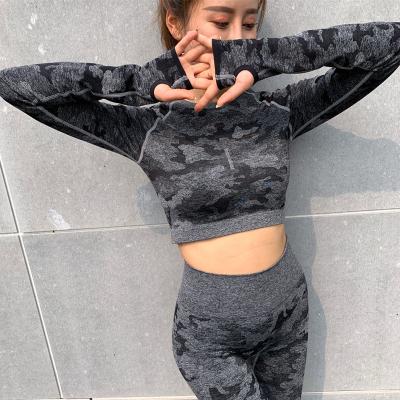 China Amazon Breathable Hot Selling Nylon Women Fitness Gym Shorts Custom Logo Yoga Training Shirt Sportswear For Women for sale