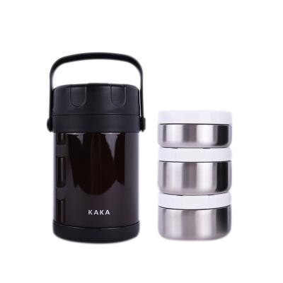 China 2.0L Vacuum Insulated Thermos Flask Food Container Food Insulated Lunch Box With 3 Lunch Boxes zu verkaufen