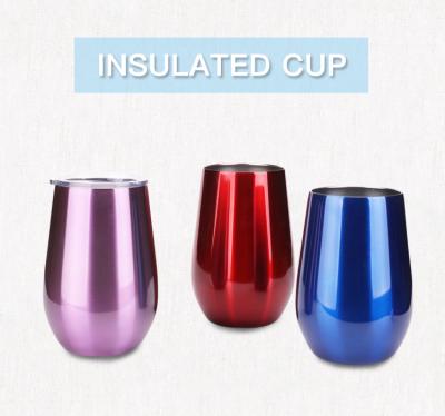 Cina Food Grade Water Tumbler Cup Double Wall Stainless Stee Vacuum Egg Shaped Tumbler in vendita