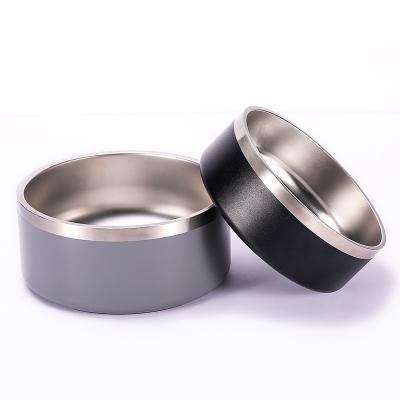 China Double Wall Dog Cat Bowl 304 Stainless Steel Nonslip Bottom Pet Food Insulated Container en venta