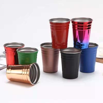 China Factory Wholesale In stock Stackable Single wall 304 stainless steel Beer cup for party en venta