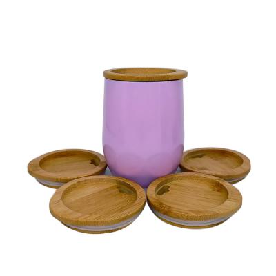 Κίνα No Plastic 100% natural 304 stainless steel vacuum thermos wine tumbler bamboo lid προς πώληση