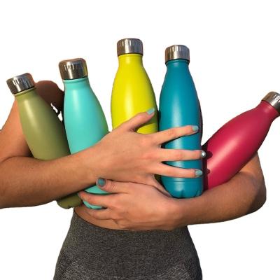 중국 Hot Selling 500/750ml Double Wall water Bottles Shaped Stainless Steel Vacuum Flask Portable vacuum insulated bottle 판매용