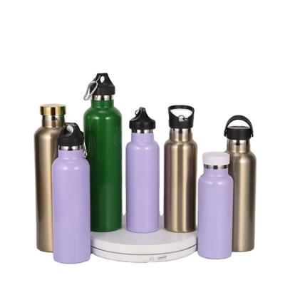 Cina In Stock Food Grade Double Wall Vacuum Insulation 304 Stainless Steel Sport Water Bottle with all kinds of lids in vendita