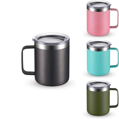 China In Stock Food Grade Insulated Coffee Mug Double Wall 304 Stainless Cup Vacuum With Handle for sale