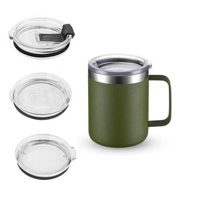 China In Stock Food Grade Double Wall Insulated Coffee Mug 304 Stainless Beer Cup Vacuum With Handle And Lid for sale