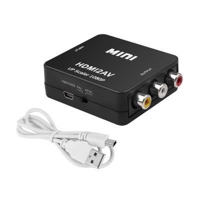 China Wholesale 1080P 60Hz Mini Size hdm2AV to AV to RCA Video Audio Converter for TV PC VCR DVD PAL HDMI2AV for sale