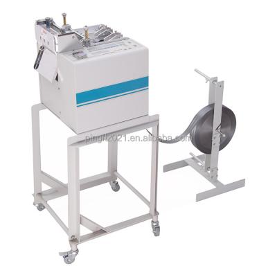 China Motorized Type PFL-728A Garments Factory Heavy Duty Automatic Strap Cutting Equipment 200mm Wide Hot Cutting Blades Strip Cutting Machine for sale