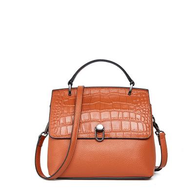 China high quality & Durable High Quality Cowhide Leather Crocodile Single Shoulder Cross - Body Messenger Bag Women Handbags 2021 Chic Shoulder Messenger Bag for sale