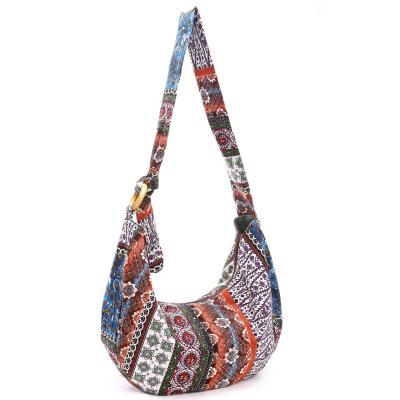 China high quality & Durable Canvas Floral Armpit Lady Bags Hand To Carry Large Custom Cloth Handbag Female Bag By Bag for sale