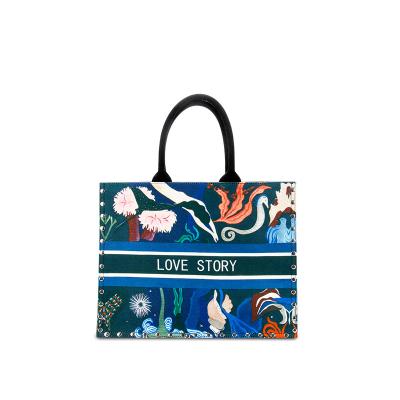 China high quality & Large Capacity Canvas Shopping Tote Bag Durable Digital Printing Custom Handbag For Women for sale