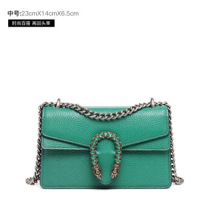 China Good Quality PORTABLE Genuine Leather Handbags For Women Chain Shoulder Tote Casual Lady Bags Leather Single Shoulder Bag for sale