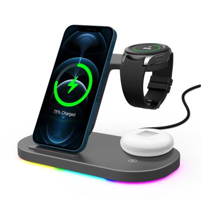 China Customized 15W 3in1 Fast Wireless Charging Station Multifunctional New Style Wireless Charger WIRELESS CHARGER For Samsung User for sale