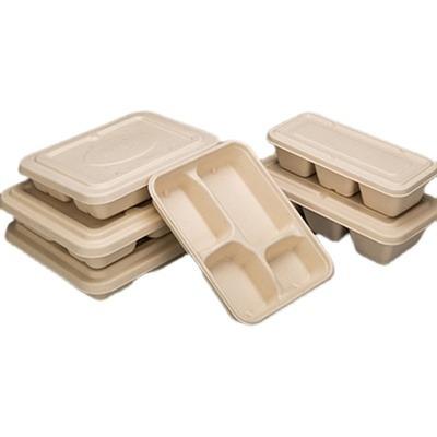 China Eco-friendly Food Grade Boxes Printing Colorful Biodegradable Removal Disposable Cornstarch Lunch Paper Box Meal Box And Lid for sale