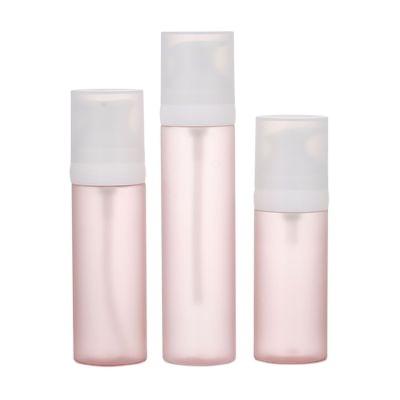 China Personal Care 50ml Full Cover PP Vacuum Airless Luxury Cosmetic Packaging Bottle , Bird Beak PET Shoulder Flat Color Frosted Bottle for sale