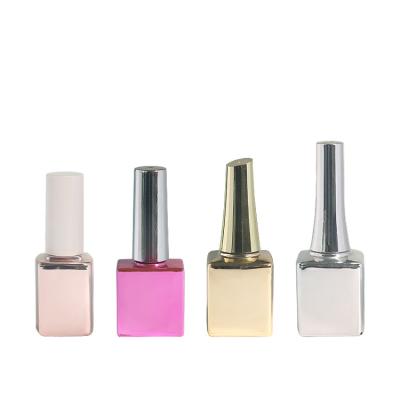 China Personal Care Color Fancy Nail Polish Empty Flat Bottle With Brush for sale