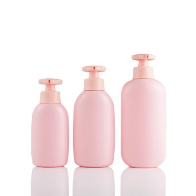 China Personal Care Soft Touch Pink 250ml 300ml 500ml Matte Plastic Shampoo Bottle Packaging PET Cosmetic Shampoo Bottle for sale