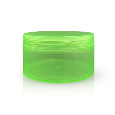 China Fashion accessories 300g round shape cream container nature gel jar green plastic gel case for personal care industrial use for sale