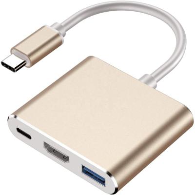 China Hot Selling New Arrival USB 3.0 Type C Hub 3 In 1 Adapter USB 3.1 Type C To HD MI+USB 3.0+Type C Hub for sale