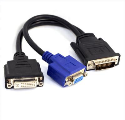 China Hot Sale Multimedia DMS-59 Pin Male To Dual Female DVI 24+5 VGA Splitter Extension Cable for sale