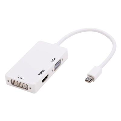 China Multimedia 4K 3 in 1 Mini DisplayPort Adapter DP to HD MI VGA DVI Displayport Cable Converter for sale