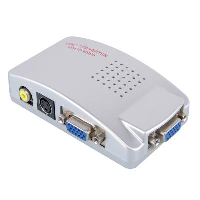 China Hot Selling Aluminum VGA To RCA S-Video AV Converter Adapter Box DAC (Digital Analog Converter) for sale