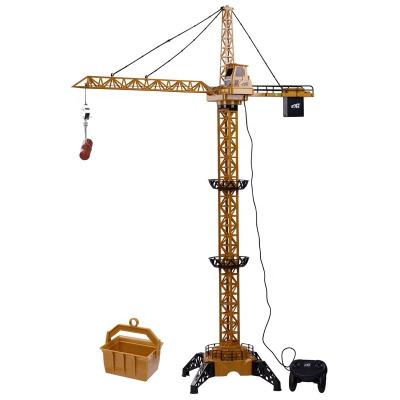 China ABS Plastic 4 Channel 128cm Height Big Cable Control Crawler Crane Construction Toys for sale