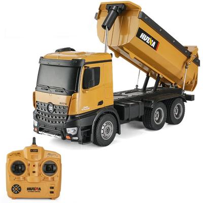 China HuiNa 1573 RC Truck Metal Bulldozer RTR Construction Car Front Loading 1/14 Vehicle Kids RC Toys for sale