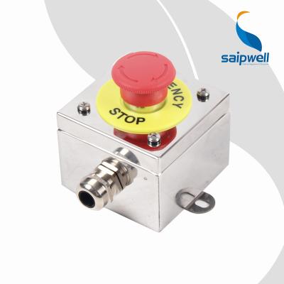 China SAIPWELL Explosion Proof Outdoor Over SUS304 SUS316 Stainless Steel Junction Box With Emergency Stop Button for sale