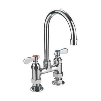 China 9815-P3 Faucets Hotel Luxury Kitchen Double Holes Zhejiang Industrial Type Deck Mounted Faucet For Commercial for sale