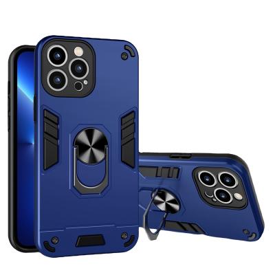 China Protective Cell Armor Kickstand Phone Case Shockproof Cell Phone Holder Car Bags Shockproof Durable Magnetic Ring Kickstand for sale