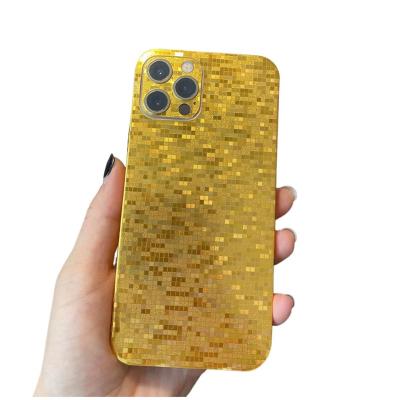 China Gold skin for texture armor slitter black silver gold film 3D back curved for mobile phone notebook shinny back skin stickers for sale