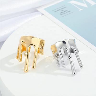 China FASHION cool designer crown ring irregular shape hip-hop rings for woman finger geometric opening adjustable rings for sale