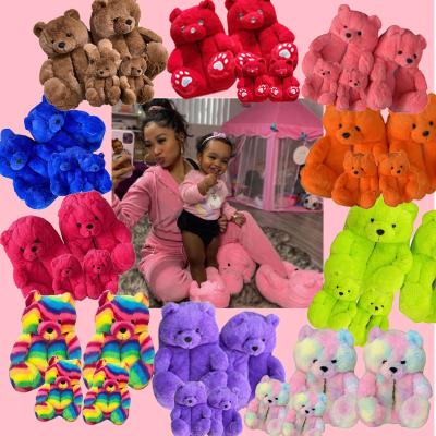 China FREE SHIPPING Adult Bedroom Lit Teddy Bear Slippers Adult USA WAREHOUSE Slipper Slouch Sock Set Teddy Bear Slippers For Women Girls for sale