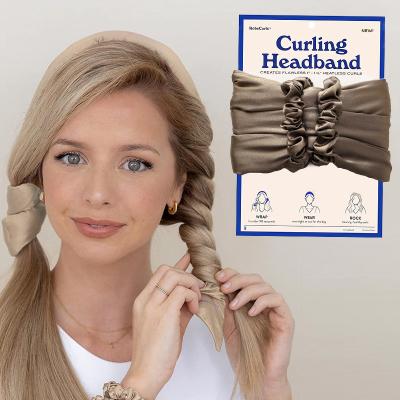 China Madame Heatless Silk Headband Sleep Hair Roller Curling Wave No Heat Hair Curls With Scrunchies Silk Hair Curler for sale