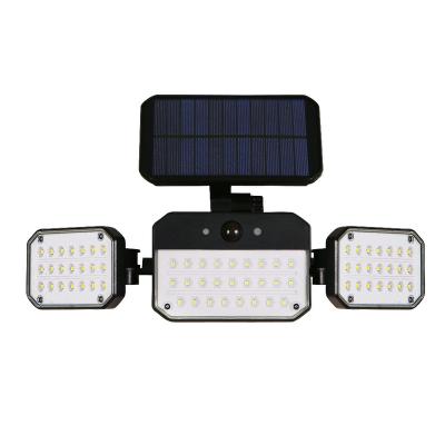 China Senya-pro Waterproof 3 Head Garden Solar Light Motion Sensor 68 Led Solar Power Park Gate Floor Street Garden Wall Light Led Lighting for sale