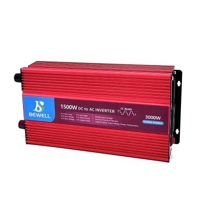 China Shell material 1500w smart sine wave solar inverter modified inverter with universal plug for car or outdoor use for sale