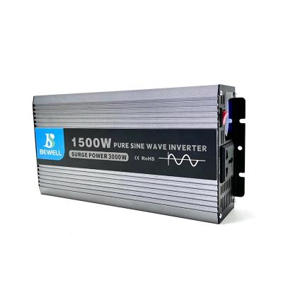 China Shell Material BEWELL Good Price Pure Sine Wave Solar Power Inverter 1500W 12v 220v for sale